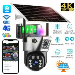 Caméra Surveillance Solaire HD WiFi/4G - Vision Nocturne PTZ