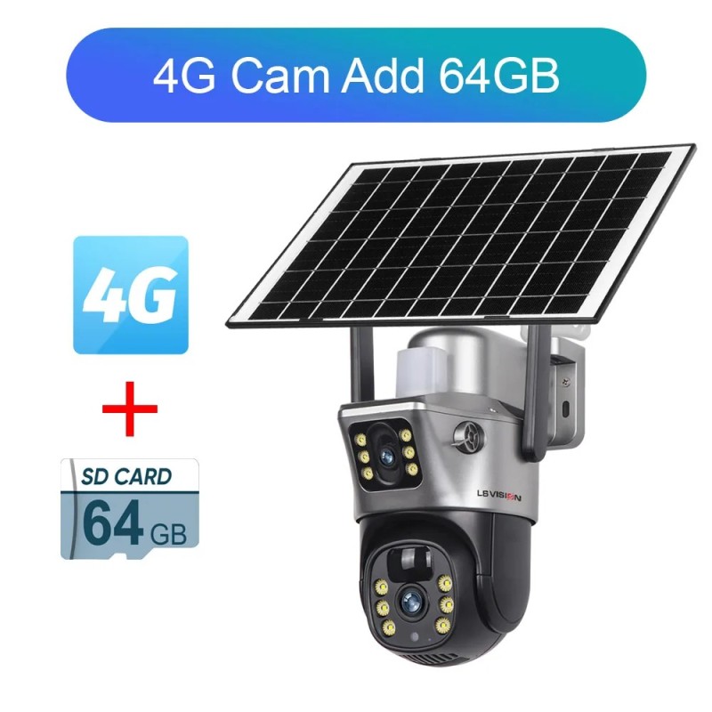 Caméra Surveillance Solaire HD WiFi/4G - Vision Nocturne PTZ
